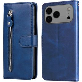 Mobigear Zipper Housse iPhone 17 Pro Max Etui Porte-Monnaie - Bleu