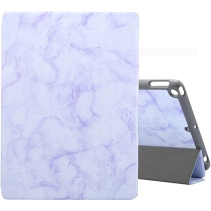 Mobigear Tri-Fold Marble Coque iPad 7 (2019) Etui + Porte-crayon - Violet