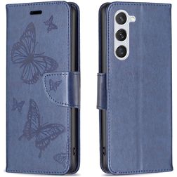 Mobigear Butterfly Housse Samsung Galaxy S23 Etui Porte-Monnaie - Bleu