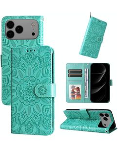 Mobigear Sunflower iPhone 18 Pro Max Étui Portefeuille - Vert