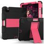 Mobigear ShieldStand Coque iPad Air 4 (2020) Coque arrière en Plastique rigide,Silicone + Porte-crayon + Support Amovible - Noir / Rose
