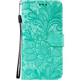 Mobigear Flowers Housse Samsung Galaxy Note 10 Lite Etui Porte-Monnaie - Turquoise