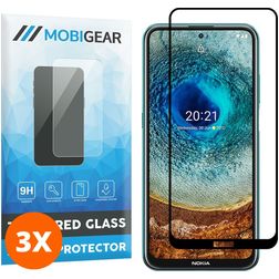 Mobigear Premium Nokia X10 Verre trempé Protection d'écran - Compatible Coque - Noir (Lot de 3)