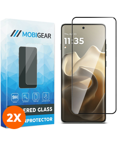 Mobigear Premium Motorola Edge 60 Verre trempé Protection d'écran - Compatible Coque - Noir (Lot de 2)