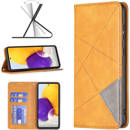 Mobigear Rhombus Slim Housse Samsung Galaxy A73 Etui - Cognac