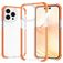 Mobigear Full Bumper Coque iPhone 14 Pro Max Coque arrière Rigide Anti-Chocs - Transparent / Orange