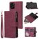 Mobigear Zipper Housse iPhone 12 Etui Porte-Monnaie - Rouge