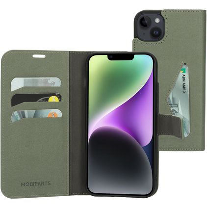 Mobiparts Classic Wallet Housse iPhone 14 Plus Etui Porte-Monnaie - Stone Green