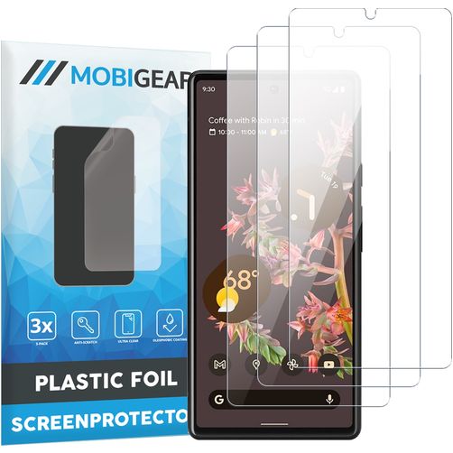 Mobigear Google Pixel 6a Protection d'écran Film - Compatible Coque (Lot de 3)