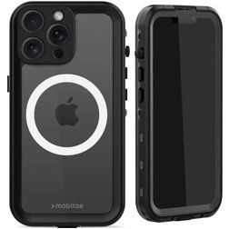 Mobilize Waterproof Coque iPhone 15 Pro Max MagSafe Coque arrière Imperméable Rigide - Noir