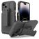 Mobigear Explorer Coque iPhone 14 Pro Max Coque arrière Rigide Anti-Chocs avec Support Amovible - Gris