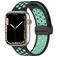 Mobigear Sport Plus Mag Bracelet Silicone Apple Watch Fermeture magnétique - 42/41/40/38 mm - Noir / Turquoise