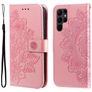 Mobigear Flowers Housse Samsung Galaxy S23 Ultra Etui Porte-Monnaie - Magenta