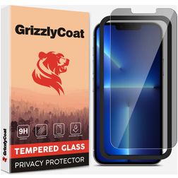 GrizzlyCoat Easy Fit AntiSpy iPhone 14 Plus Verre trempé Protection d'écran Confidentialité - Compatible Coque + Cadre d'installation