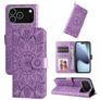 Mobigear Sunflower Housse iPhone 17 Pro Etui Porte-Monnaie - Violet