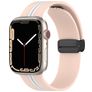 Mobigear Stripe Mag Bracelet Silicone Apple Watch Fermeture magnétique - 49/46/45/44 mm - Blanc / Rose