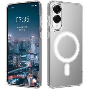 Mobigear Shockproof Coque Transparente Samsung Galaxy S25 Edge MagSafe Coque arrière Rigide - Transparent