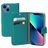 Mobiparts Saffiano Wallet Housse iPhone 13 Mini Etui Porte-Monnaie - Turquoise