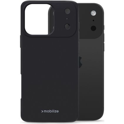 Mobilize Rubber Gelly Coque iPhone 17 Pro Coque arrière en TPU Souple - Noir