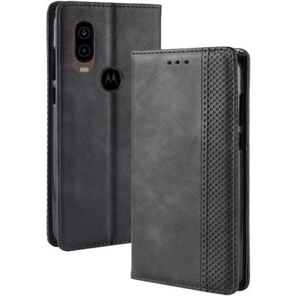 Mobigear Sensation Motorola One Vision Étui Portefeuille - Noir