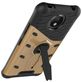 Mobigear Grip Stand Coque Motorola Moto C Plus Coque arrière Rigide Anti-Chocs avec Support Amovible - Or