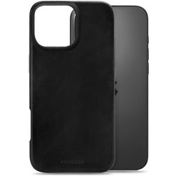 Mobilize Premium Coque iPhone 16 Pro Max MagSafe Coque arrière en Cuir Véritable - Noir