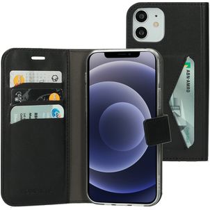 Mobiparts Classic Wallet Housse iPhone 12 Etui Porte-Monnaie - Noir