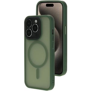 Mobiparts Hardcover Coque iPhone 15 Pro MagSafe Coque arrière Rigide - Satin Green