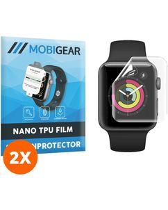 Mobigear Apple Watch - 42 mm Hydrogel TPU Protection d'écran - Compatible coque (Lot de 2)