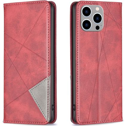 Mobigear Rhombus Slim Housse iPhone 15 Pro Max Etui - Rouge