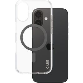 CARE by PanzerGlass Flagship Coque iPhone 16 MagSafe Coque arrière Rigide - Transparent / Noir
