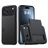 Mobigear Card iPhone 18 Pro Max Plastique rigide Coque arrière Antichoc avec porte-cartes - Noir