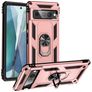 Mobigear Armor Ring Coque Google Pixel 7 Pro Coque arrière Rigide Anti-Chocs avec Anneau-Support - Rose doré