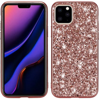Mobigear Glitter Coque iPhone 11 Coque arrière Rigide - Rose doré
