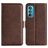 Mobigear Slim Magnet Housse Motorola Edge 30 Etui Porte-Monnaie - Marron