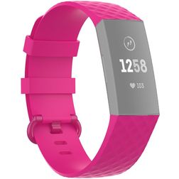 Mobigear Cross Bracelet Silicone Fitbit Charge 4 Fermeture boucle ardillon - Magenta