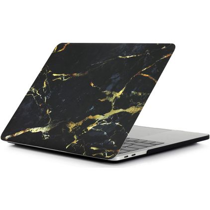 Mobigear Marble MacBook Pro 16 Pouces (2021-2026) Coque - Noir / Marron - Model A2485 / A2780 / A2991 / A3186 / A3428 / A3429