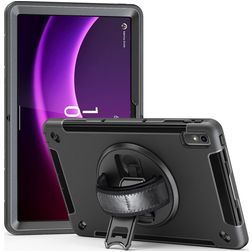 Mobigear SureGrip Coque Lenovo Tab P11 Gen 2 Coque arrière en Plastique rigide,Silicone + Support Amovible - Noir