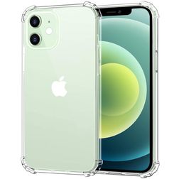 Mobigear Cushion Coque Transparente iPhone 12 Mini Coque arrière en TPU Souple Anti-Chocs - Transparent