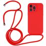 Mobigear Lanyard iPhone 15 Pro Coque avec cordon en Silicone - Rouge