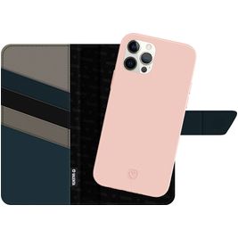 Valenta Snap Luxe Housse iPhone 12 Pro Etui avec Coque Détachable Porte-Monnaie - Noir / Rose