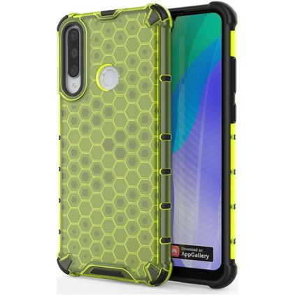 Mobigear Honeycomb Coque Huawei Y6p Coque arrière Rigide Anti-Chocs - Vert