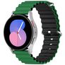 Mobigear Ocean Bracelet Silicone Smartwatch Fermeture boucle ardillon - Connexion universelle de 22 mm - Noir / Vert