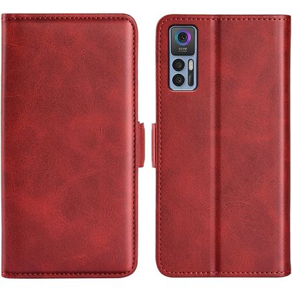 Mobigear Slim Magnet Housse TCL 30 Plus Etui Porte-Monnaie - Rouge