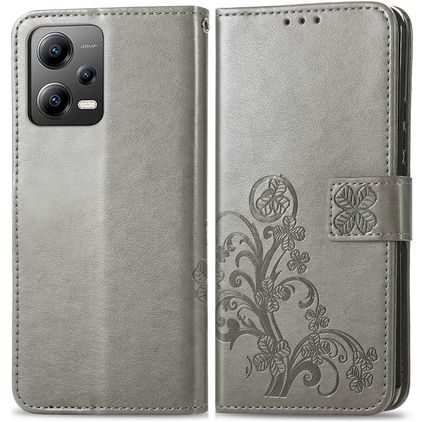 Mobigear Clover POCO X5 Étui Portefeuille - Gris