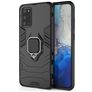 Mobigear Armor Ring Coque Samsung Galaxy S20 Plus Coque arrière Rigide Anti-Chocs avec Anneau-Support - Noir
