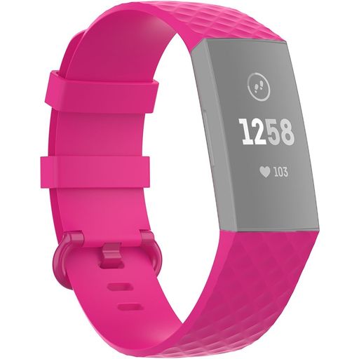 Mobigear Cross Bracelet Silicone Fitbit Charge 4 Fermeture boucle ardillon - Magenta