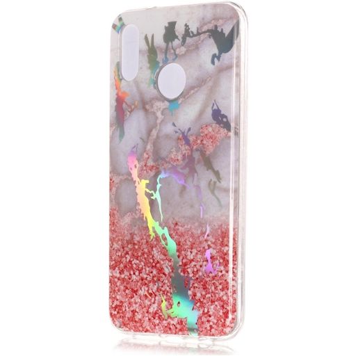 Mobigear Marble Coque Huawei P20 Lite (2018) Coque arrière en TPU Souple - Pink Dinas