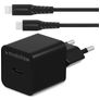 Mobilize - Simple USB-C Chargeur Apple Lightning 1 mètre Power Delivery 20W - Noir