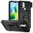 Mobigear Armor Ring Cam Slide Xiaomi Redmi A1 4G Plastique rigide Coque arrière Antichoc avec bague de maintien et cache caméra coulissant - Noir